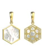 Подвеска из лимонного золота c перламутром