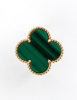 Кольцо из золота c малахитом