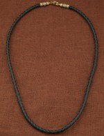 Гайтан из лимонного золота c кожаным шнурком