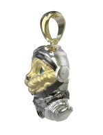 Подвеска из лимонного золота c эмалью, бриллиантами и рубином