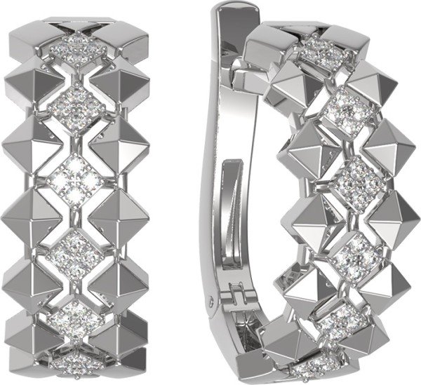 Серьги из белого золота c бриллиантами