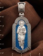 Образок из белого золота c эмалью