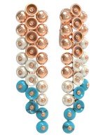 Серьги из золота c бирюзой и перламутром