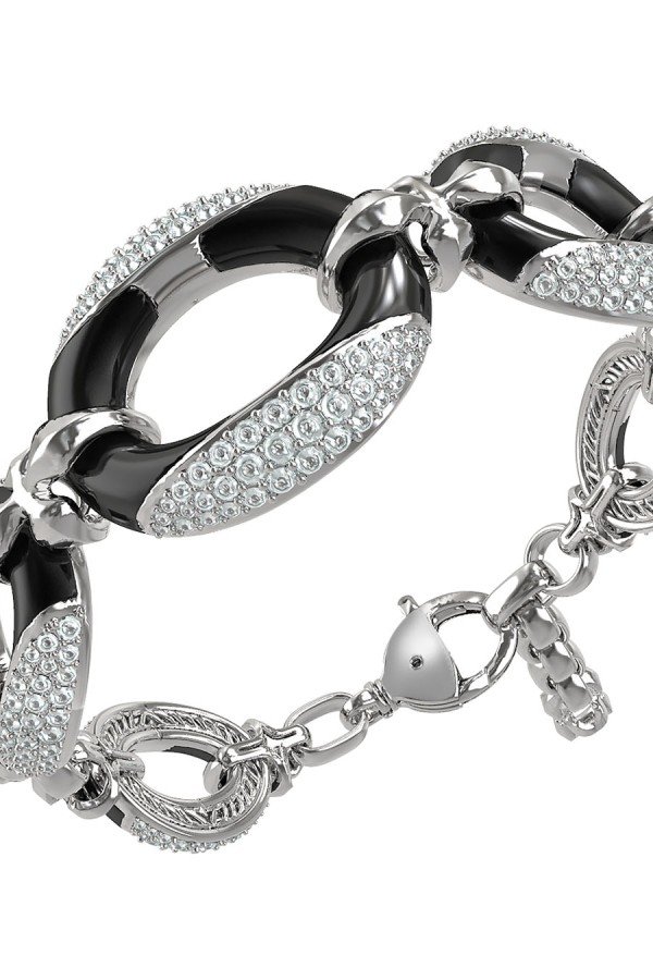 Браслет из белого золота c бриллиантами и ониксом