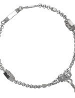 Браслет из белого золота c бриллиантами, ониксом и перламутром