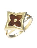 Кольцо из лимонного золота c тигровым глазом