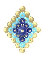 Подвеска из лимонного золота c бирюзой и лазуритом