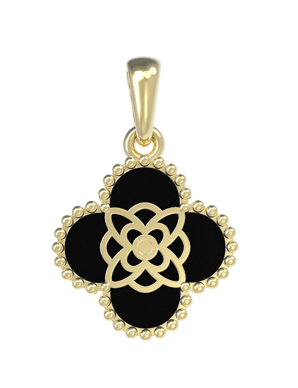 Подвеска из лимонного золота c бриллиантами и ониксом