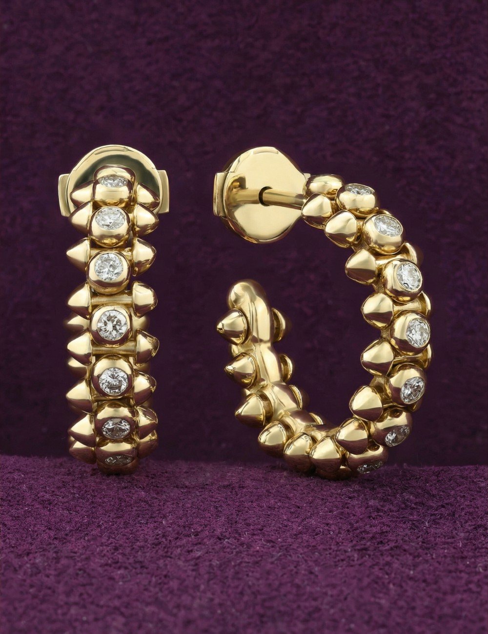 Серьги из лимонного золота c бриллиантами