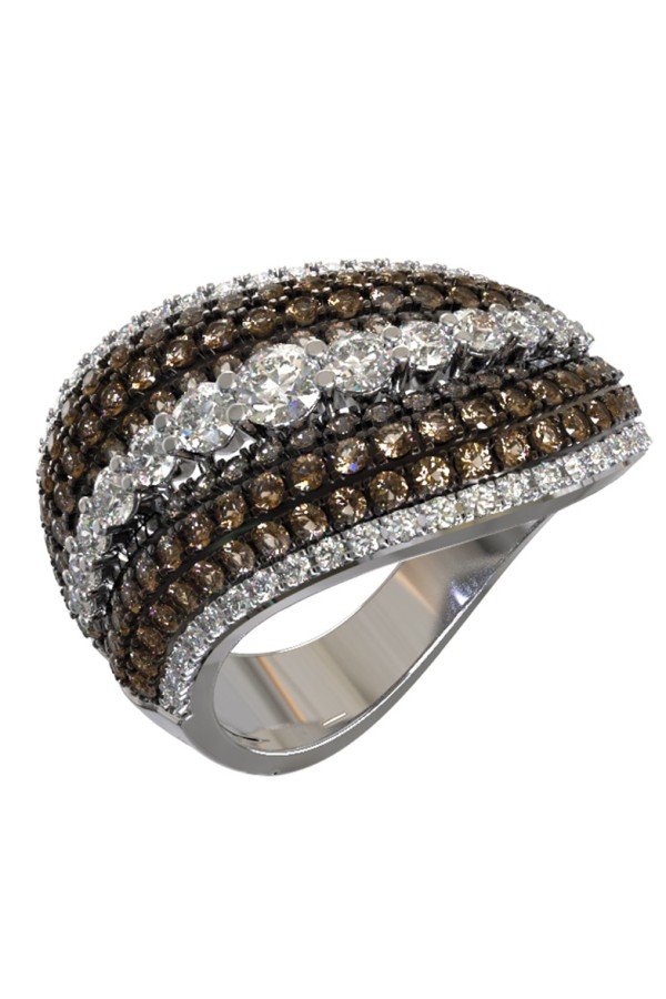 Кольцо из белого золота c бриллиантами