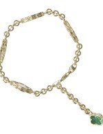 Браслет из лимонного золота c малахитом и перламутром