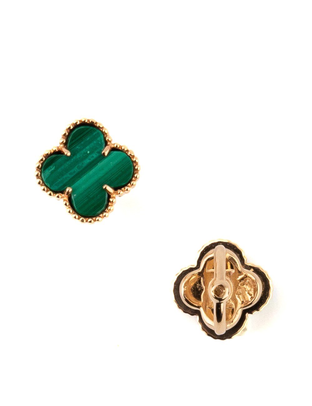 Серьги из золота c малахитом