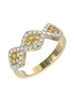 Кольцо из лимонного золота c бриллиантами