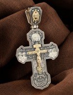 Крест из серебра 925 пробы и золота 585 пробы
