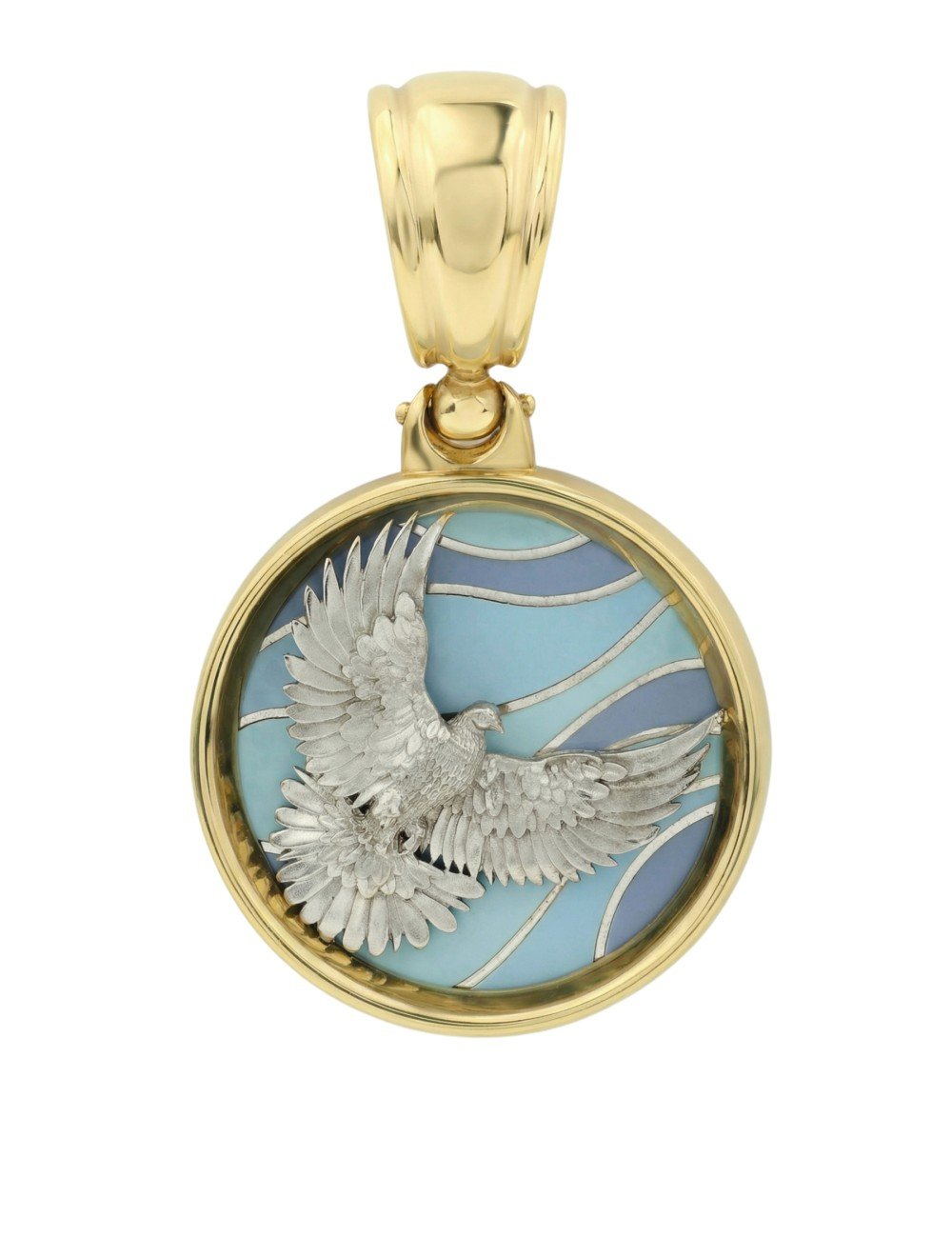 Подвеска из лимонного золота c эмалью