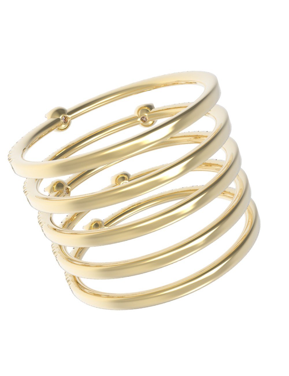 Кольцо из лимонного золота c бриллиантами