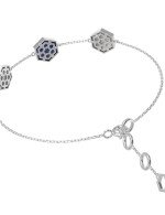 Браслет из белого золота c лазуритом и перламутром