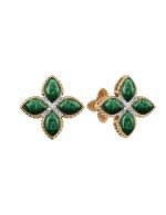 Серьги из золота c бриллиантами и малахитом
