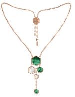 Колье из золота c малахитом и перламутром