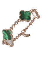 Браслет из золота c малахитом и перламутром