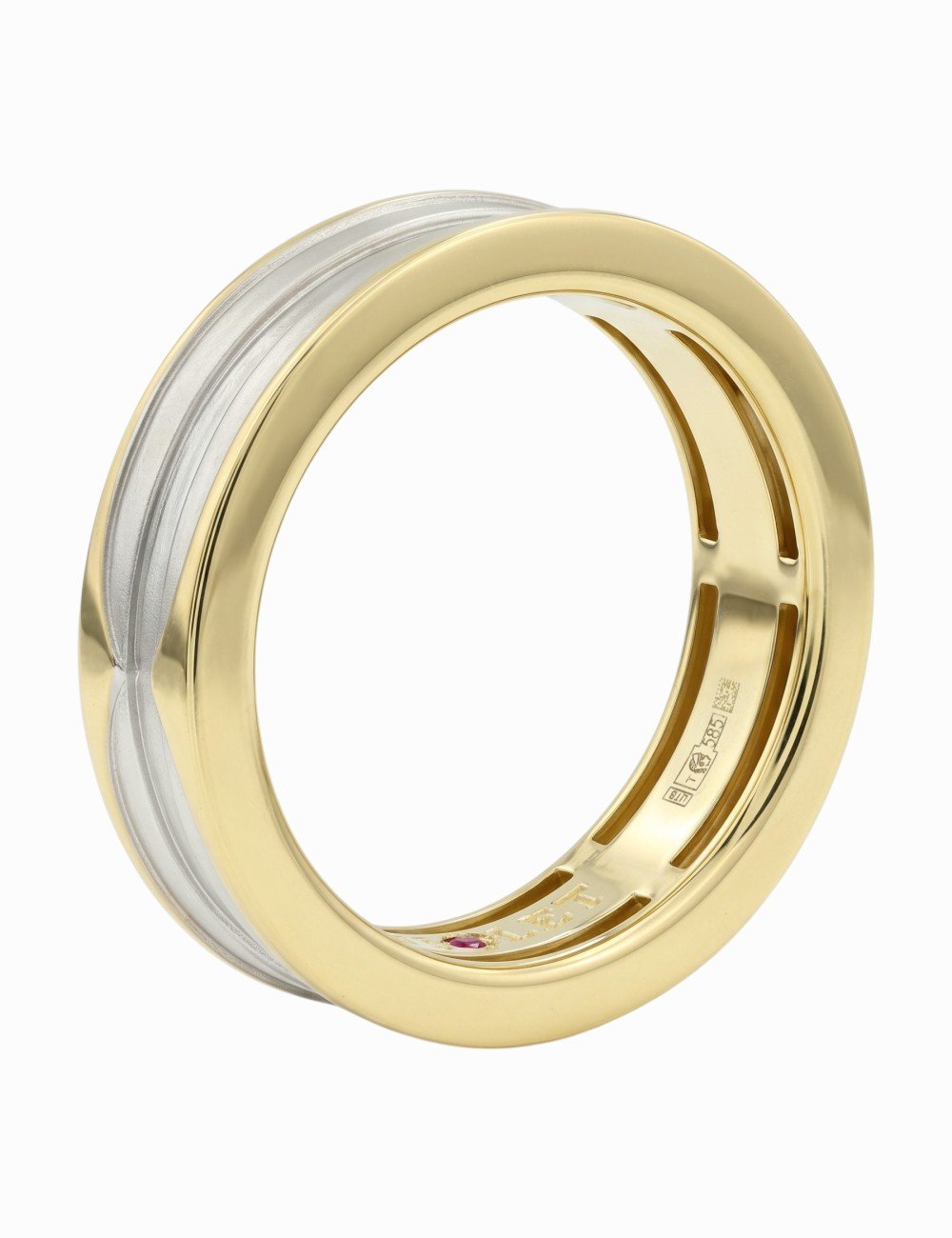 Кольцо из лимонного золота c рубином