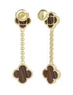 Серьги из лимонного золота c тигровым глазом