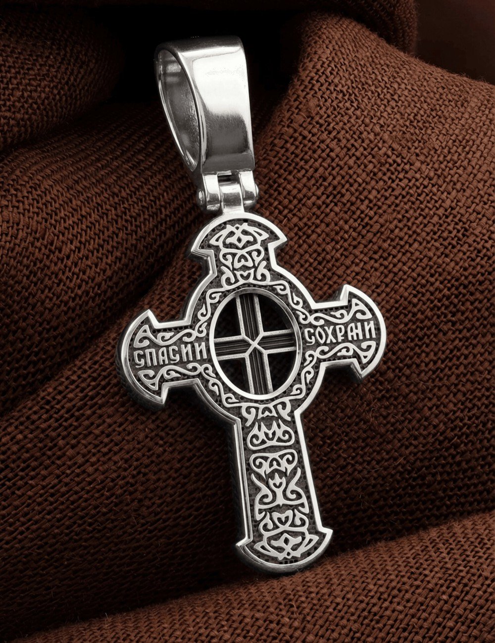 Крест из белого золота