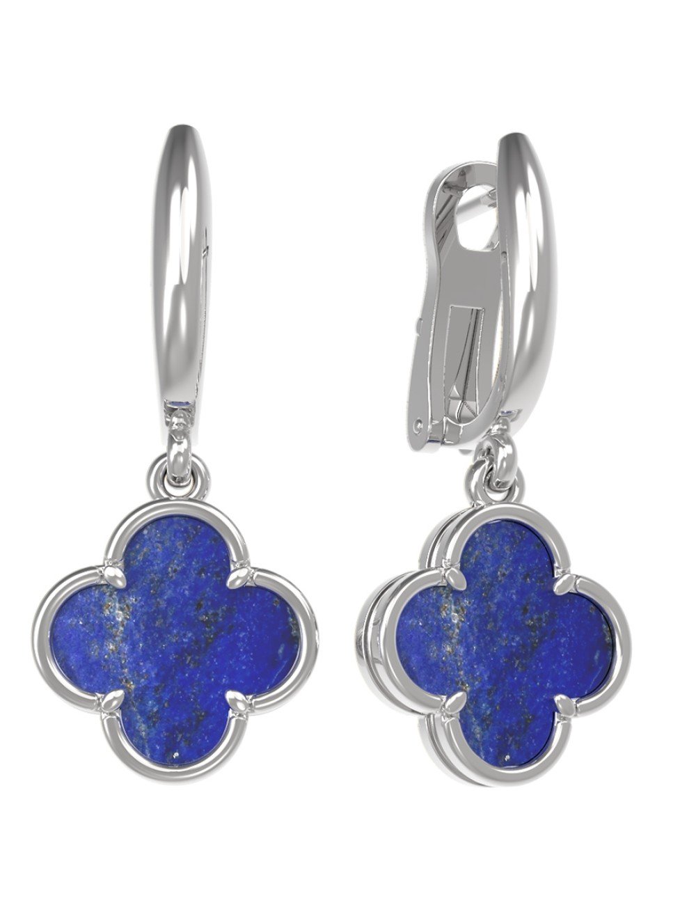 Серьги из белого золота c лазуритом