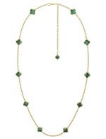 Колье из лимонного золота c малахитом