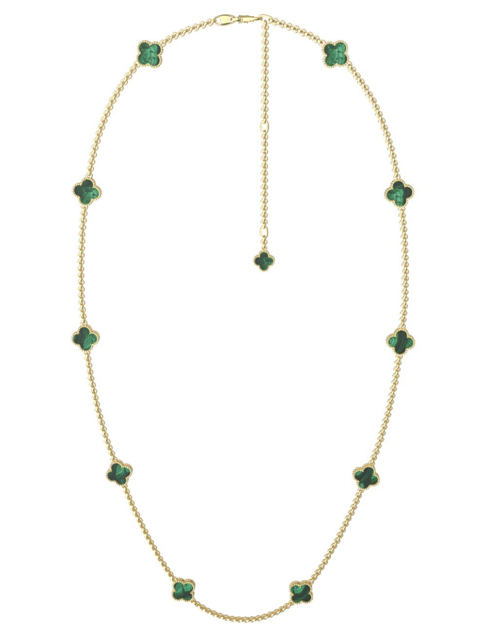 Колье из лимонного золота c малахитом