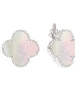 Серьги из белого золота c перламутром