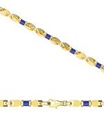 Цепь из лимонного золота c лазуритом