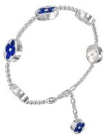 Браслет из белого золота c лазуритом и перламутром