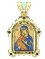 Образок из лимонного золота c эмалью и иконописью