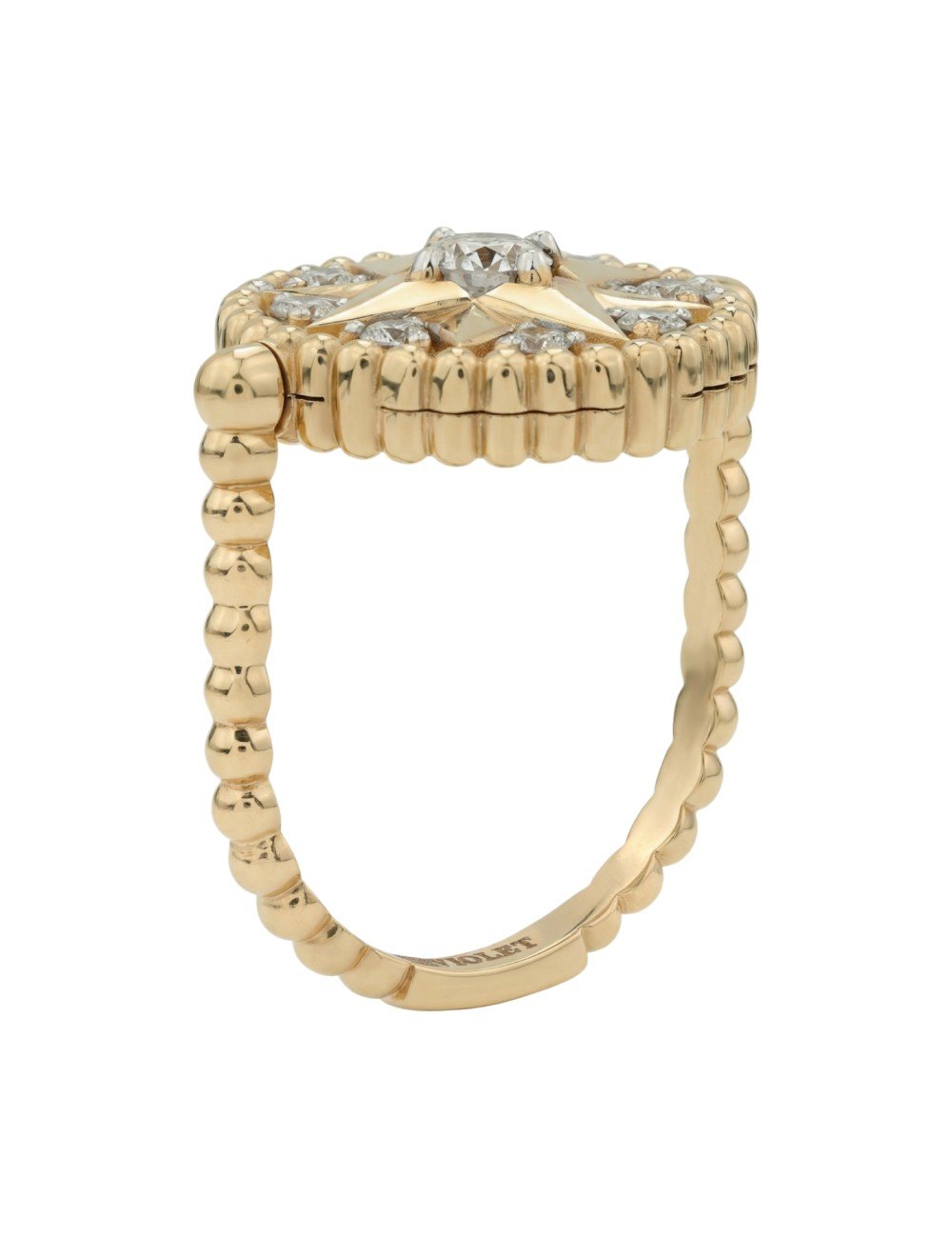 Кольцо из лимонного золота c бриллиантами