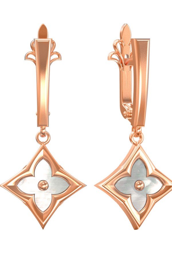 Серьги из золота c перламутром