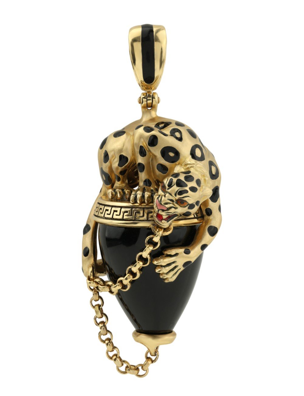 Подвеска из лимонного золота c эмалью и ониксом