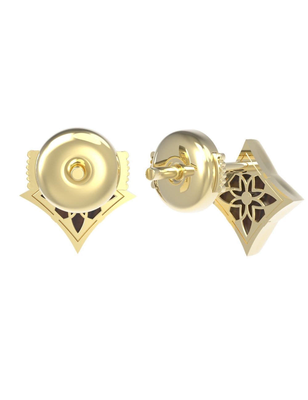 Серьги из лимонного золота c тигровым глазом