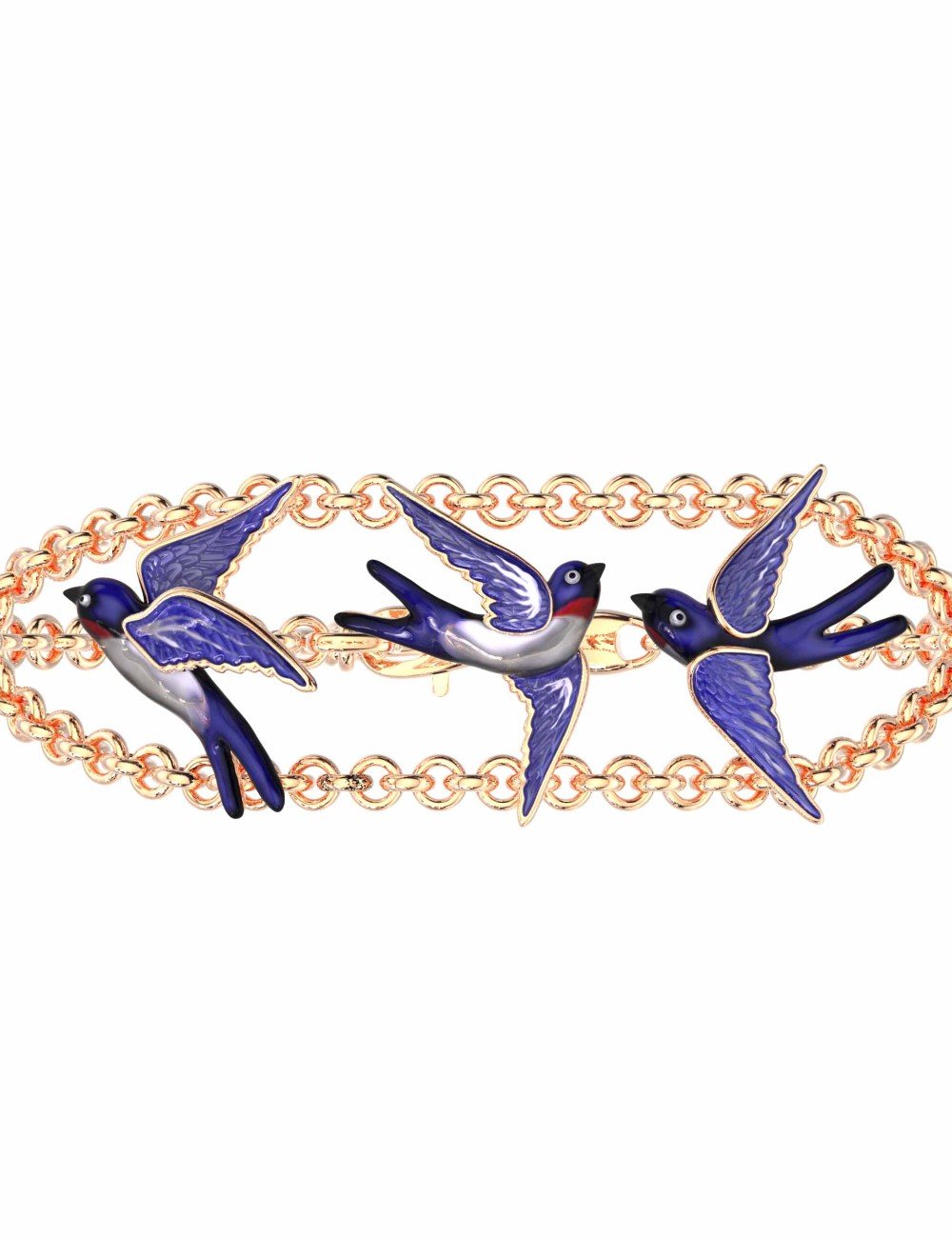 Браслет из золота c эмалью и рубином