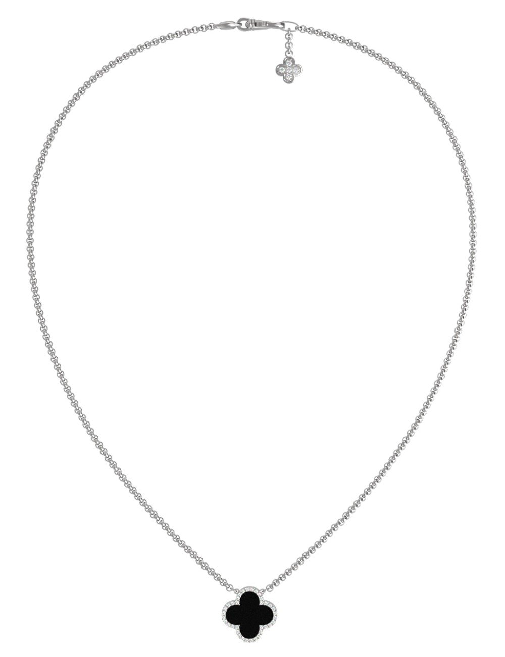 Колье из белого золота c бриллиантами и ониксом