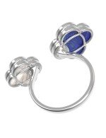 Кольцо из белого золота c лазуритом и перламутром