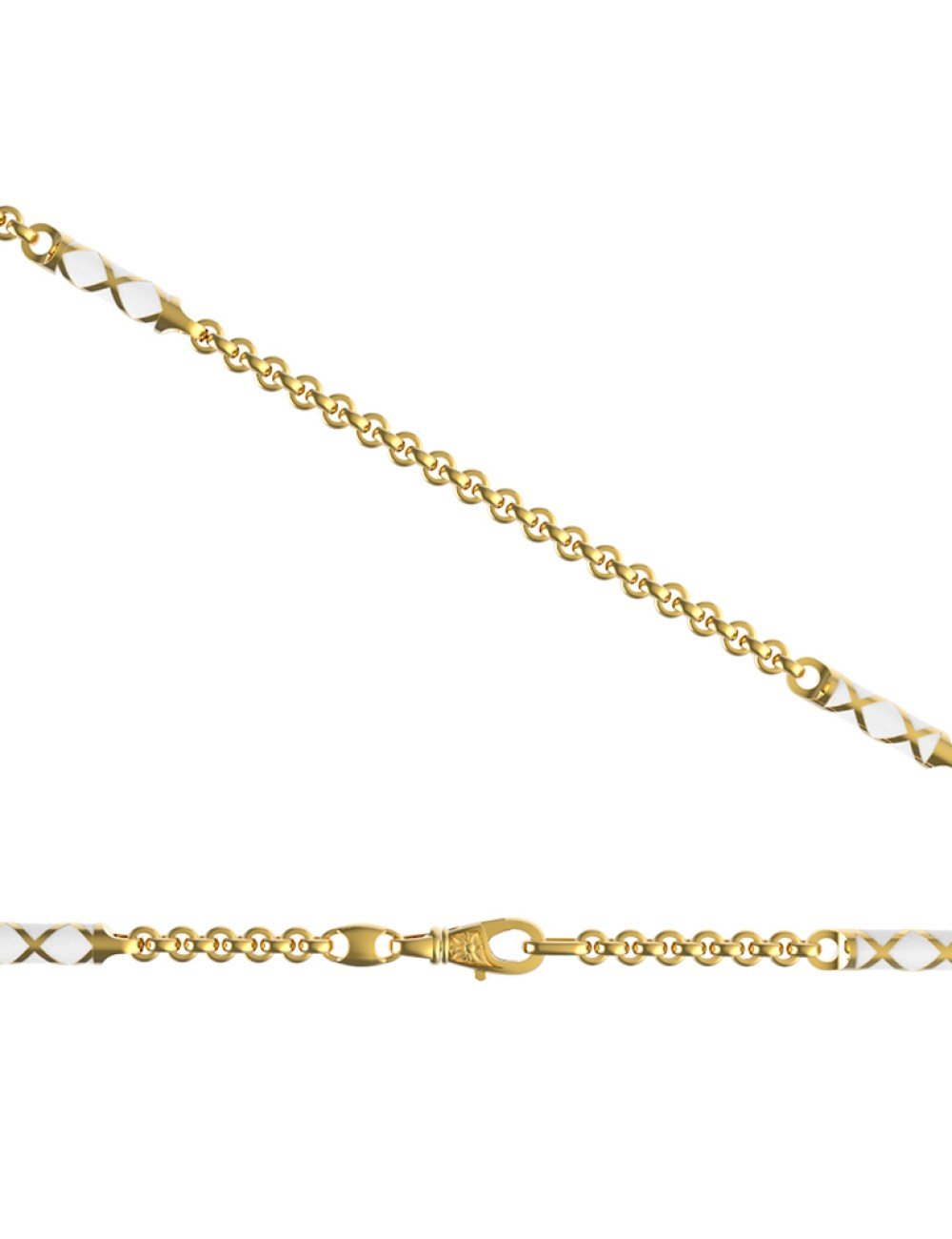 Цепь из лимонного золота c эмалью