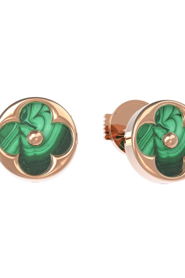 Серьги из золота c малахитом