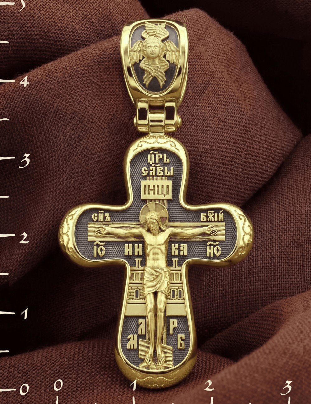 Крест из лимонного золота