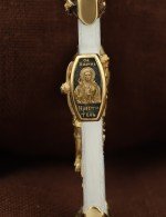 Крест из лимонного золота c бивнем мамонта