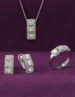 Серьги из белого золота c бриллиантами