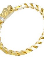 Браслет из лимонного золота c бриллиантами и изумрудом