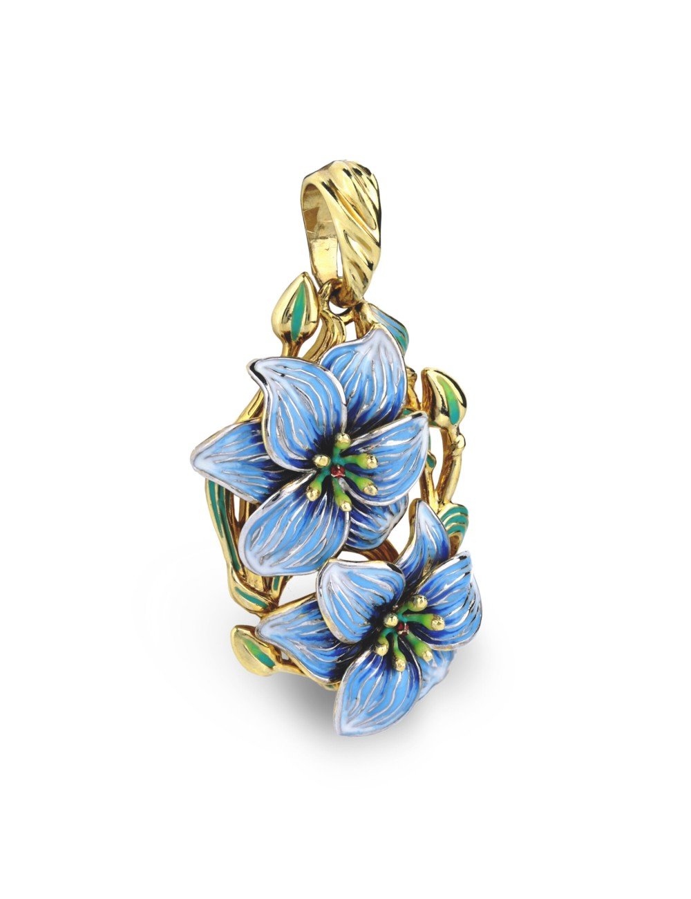 Подвеска из лимонного золота c эмалью