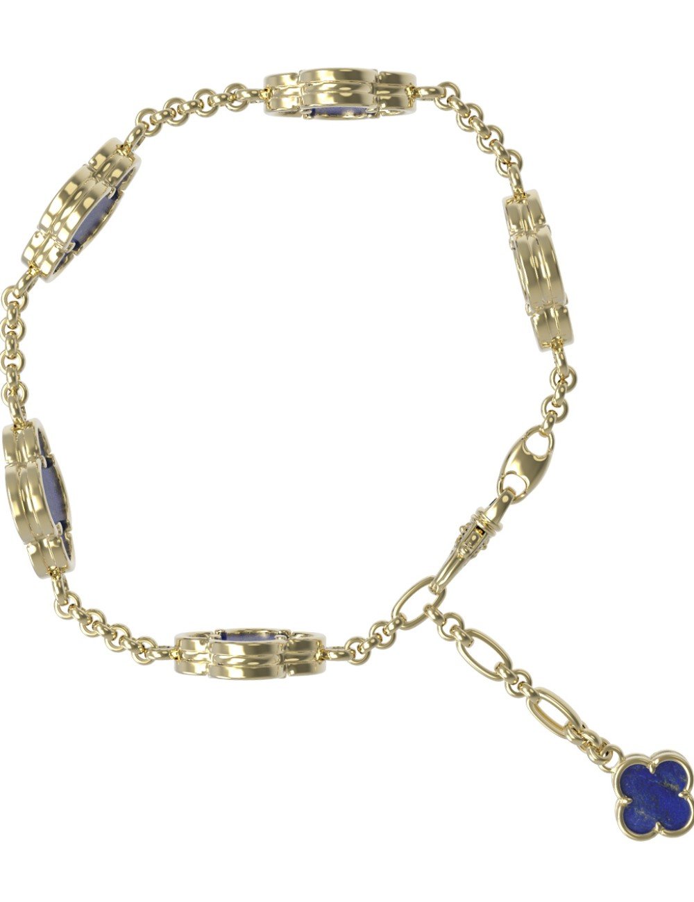 Браслет из лимонного золота c лазуритом