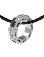 Подвеска из белого золота c бриллиантами и ониксом